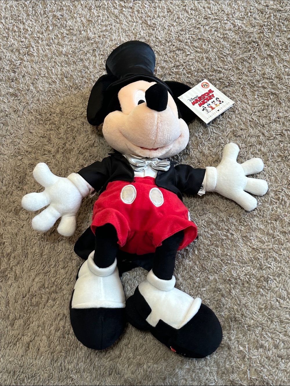 Vintage 2004 Milestones Mickey Mouse Plush in Top Hat & Tails